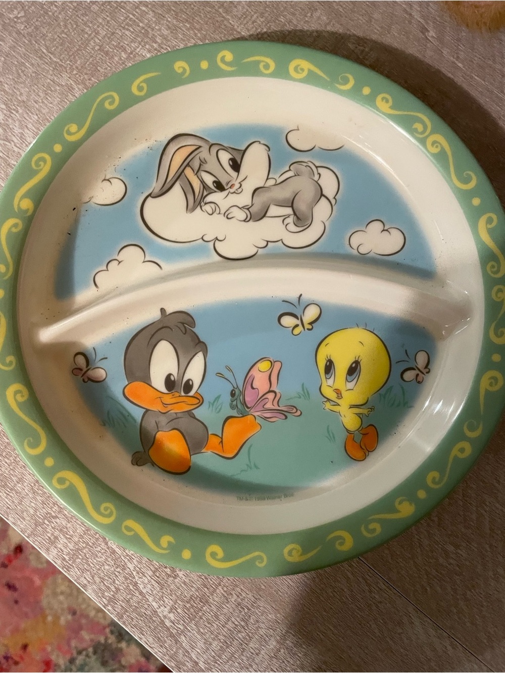 Vintage Zak Design Looney Tunes Children Plate Bugs Daffy Tweety 1998 kids